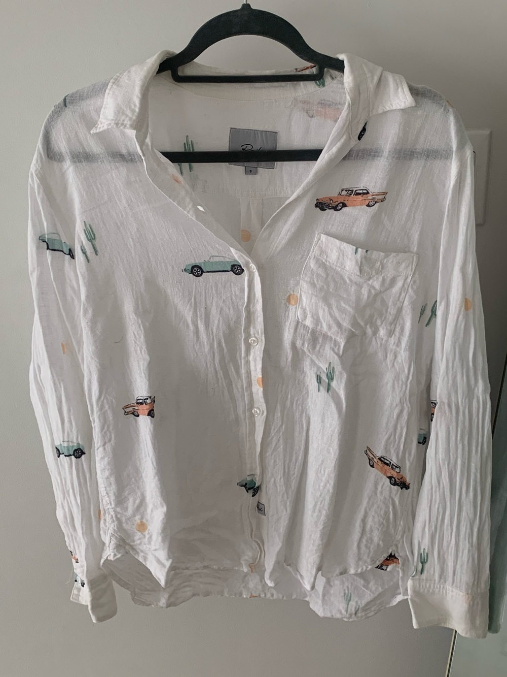 Rails Vintage Car Print Button-Up Shirt